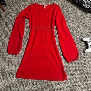 Vintage red long sleeve dress women’s M